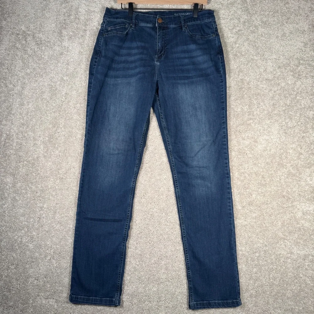 Mugsy Jeans Fultons Casual Dark Wash Men's 35 Denim Slim‎ Straight Blue